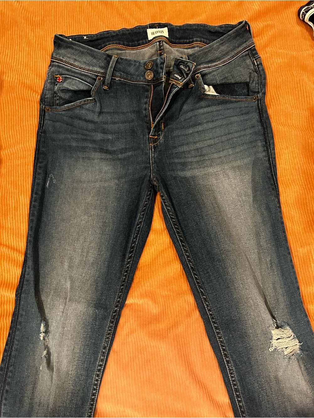 Hudson Jeans Women’s Skinny Jeans with cropped distressed ankle size 29